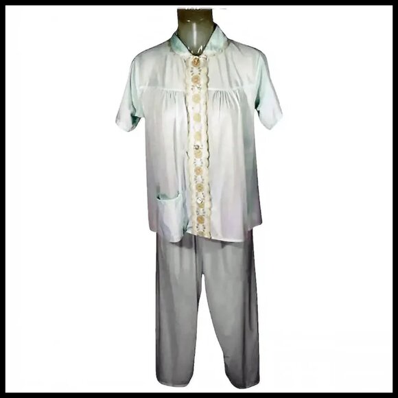 Vintage Sheer Satiny Nylon Pajamas from Philmaid, Mint Condition VFG Mid Century - Picture 8 of 15